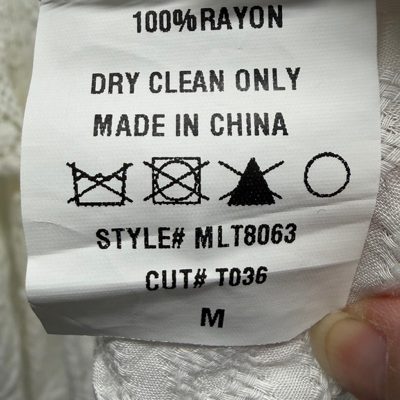 White Crochet Lace Bell Sleeve Top Medium Cottagecore Fairycore Boho Festival - Picture 5 of 6